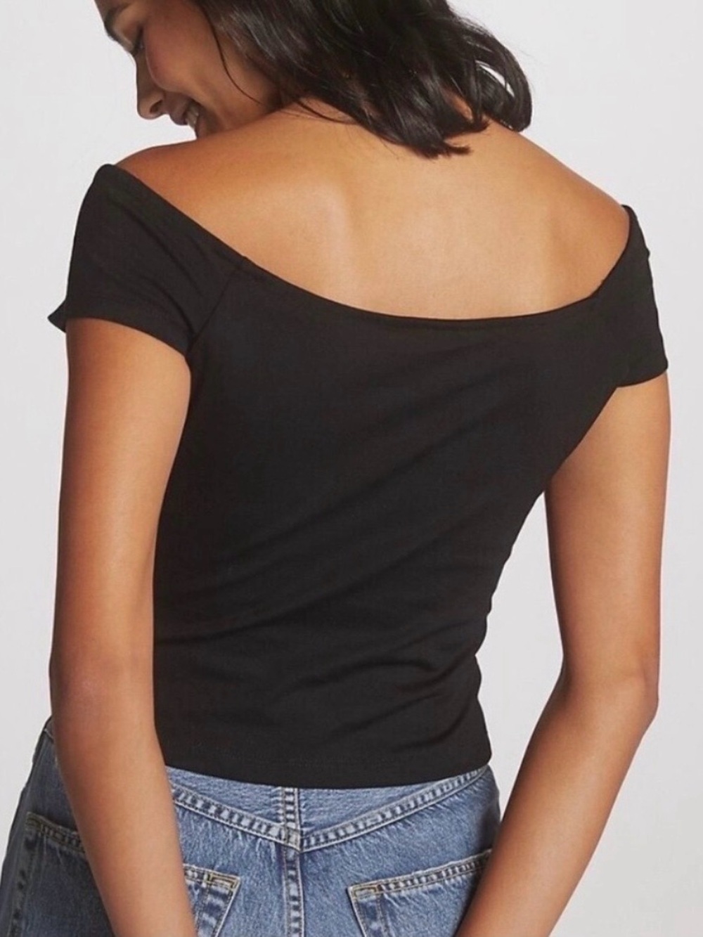Maeve Anthropologie White Off-Shoulder Crop Top - Picture 9 of 10